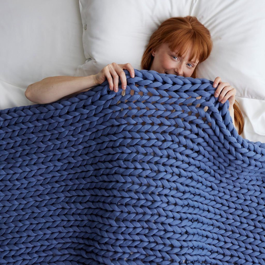 Cozy Throw Blanket, Cotton Weighted for Sofas, Beds and Relaxing at Home, 32 Color Options image 105