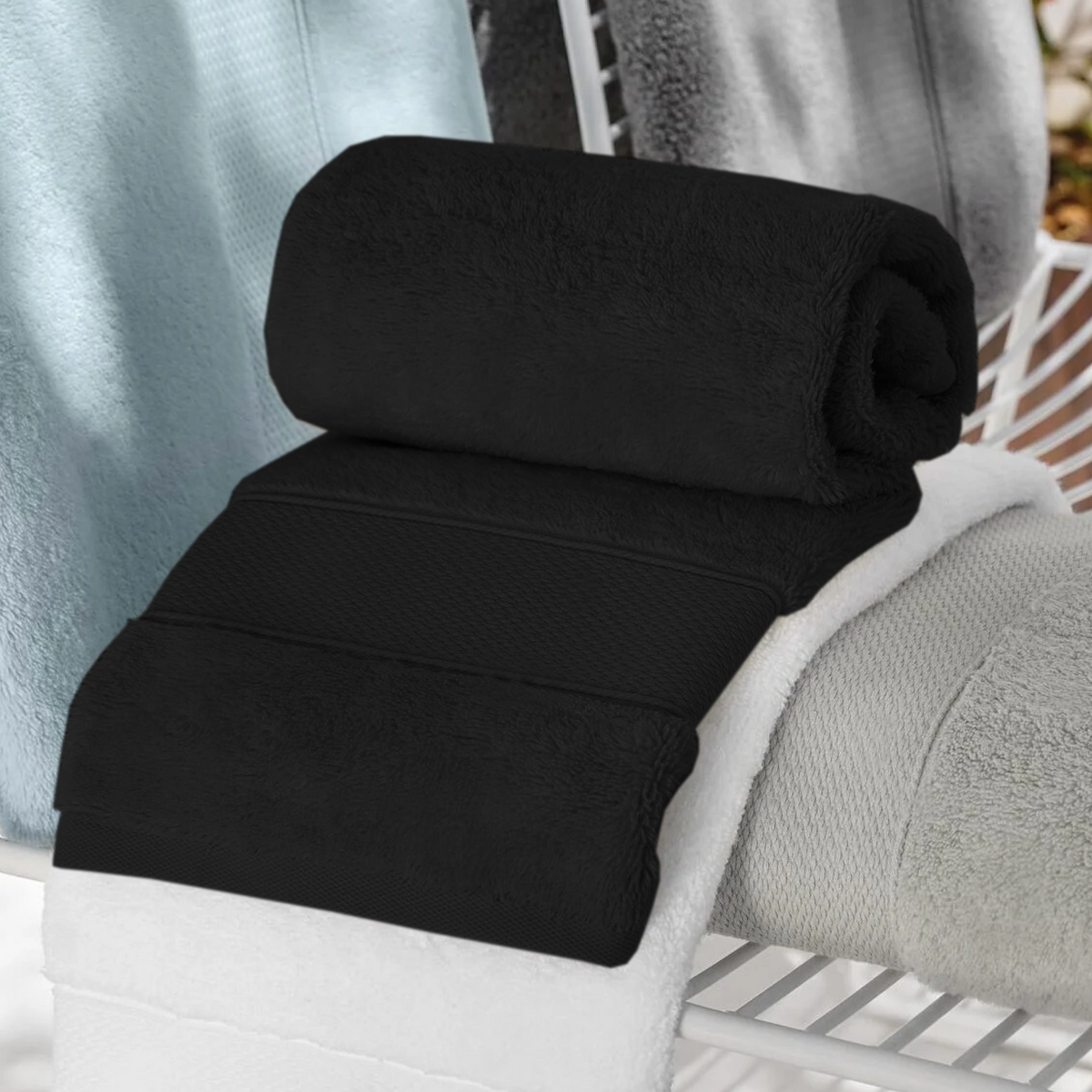 Bath Linen, Plush Towel Collection for Daily Bathroom Routines and Guest Baths, 5 Sizes and 15 Colors image 106