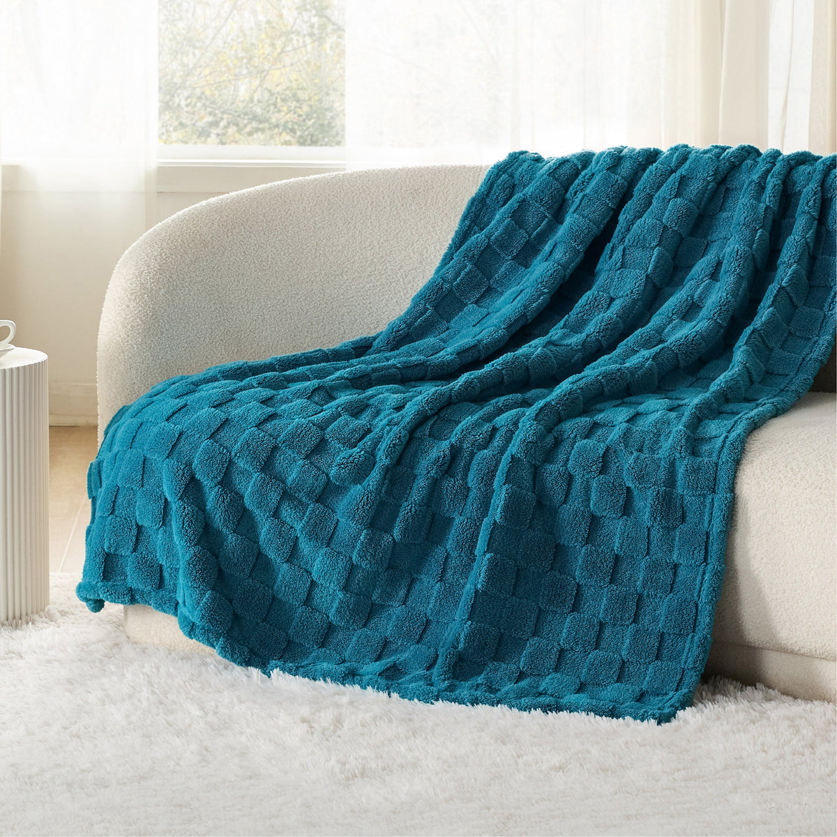 Cozy Throw Blanket, Jacquard Shaggy Sherpa for Living Rooms, Bedrooms and Everyday Lounging, 4 Sizes and 19 Colors image 106