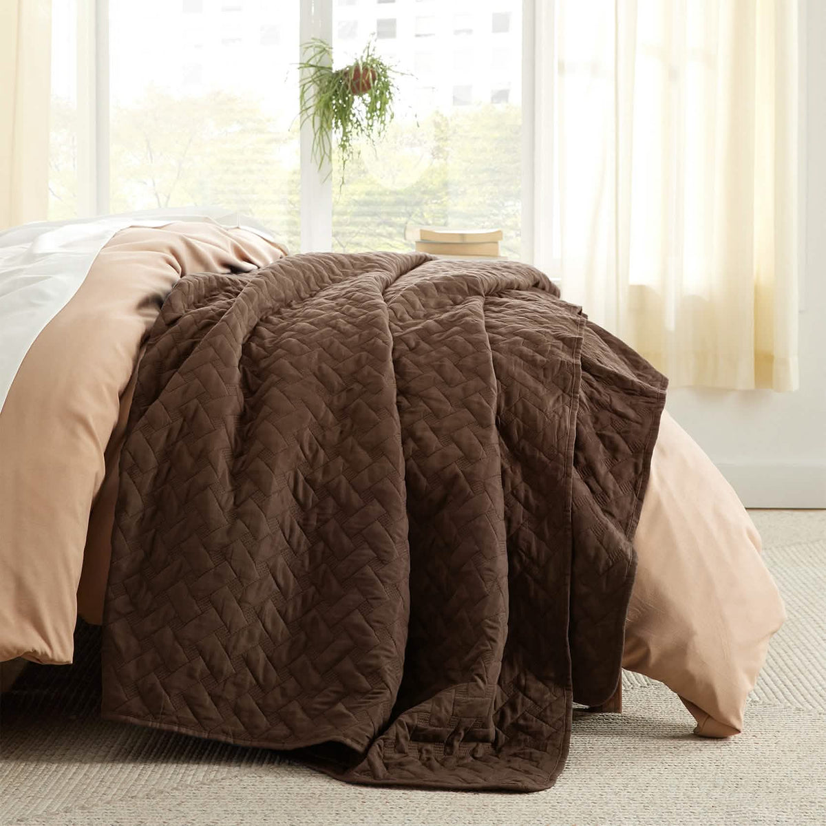 Cozy Throw Blanket, Basket weave Quilt Set, Lightweight Design for Living Rooms, Bedrooms and Everyday Lounging, 6 Sizes and 17 Colors image 107