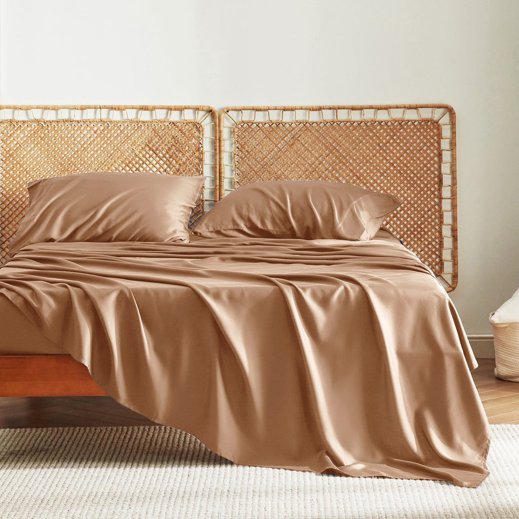 Bed Sheet Set, Rayon Derived from Bamboo, Cooling Comfort, Breathable Construction for Everyday Bedroom Comfort and Guest Rooms image 107