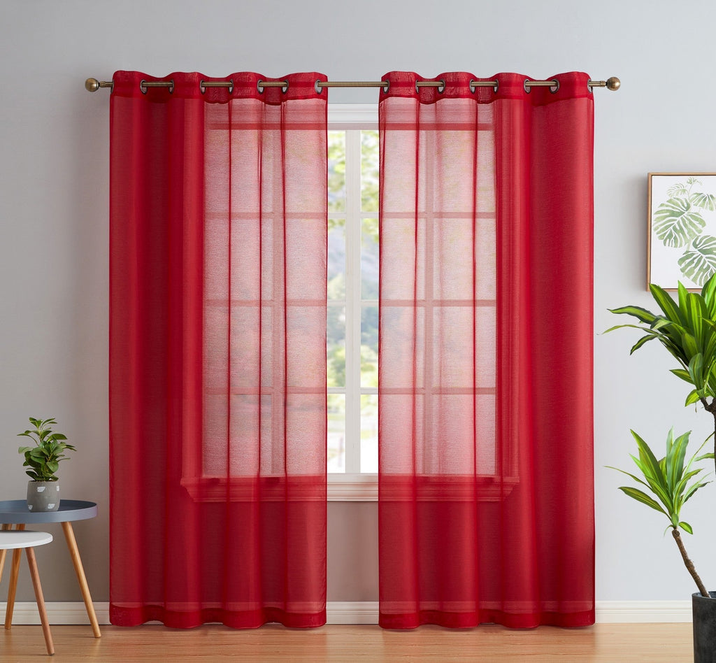Window Curtain, Victoria Semi Sheer Grommet Panels for Windows, Room Styling and Everyday Privacy, 14 Sizes and 28 Colors image 107