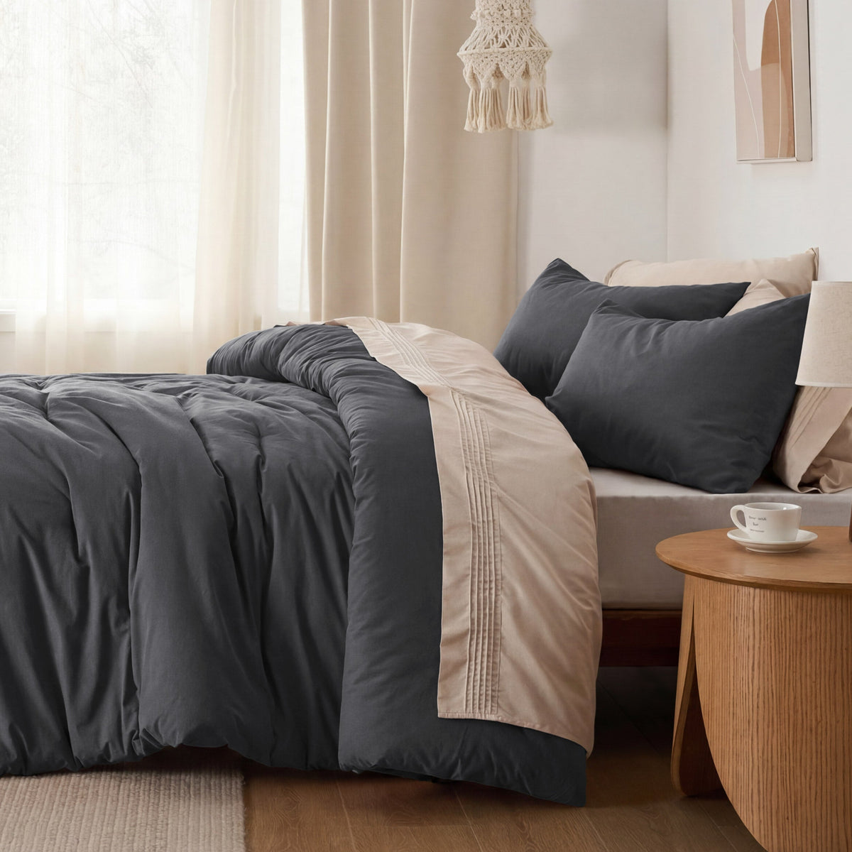 Bed Comforter, Prewashed Cotton Set for Year-Round Bedroom Comfort and Restful Sleep, 5 Sizes and 12 Colors image 108