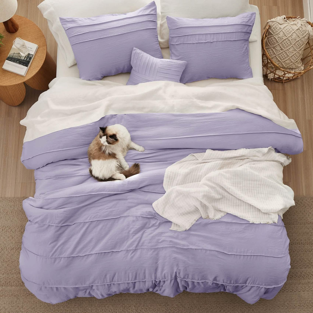 Bed Comforter, Pinch Pleat Set for Year-Round Bedroom Comfort and Restful Sleep, 5 Sizes and 19 Colors image 108