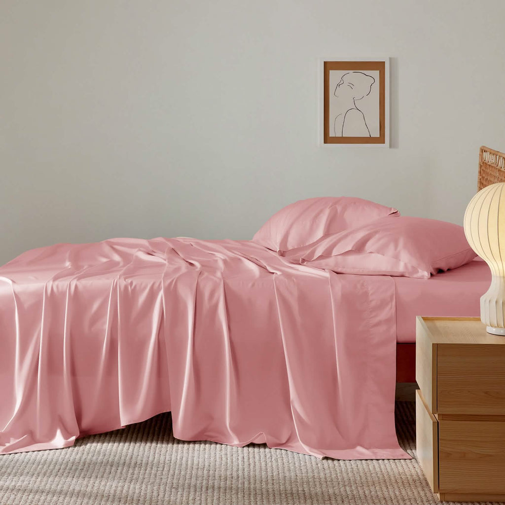 Bed Sheet Set, Rayon Derived from Bamboo, Cooling Comfort, Breathable Construction for Everyday Bedroom Comfort and Guest Rooms image 109