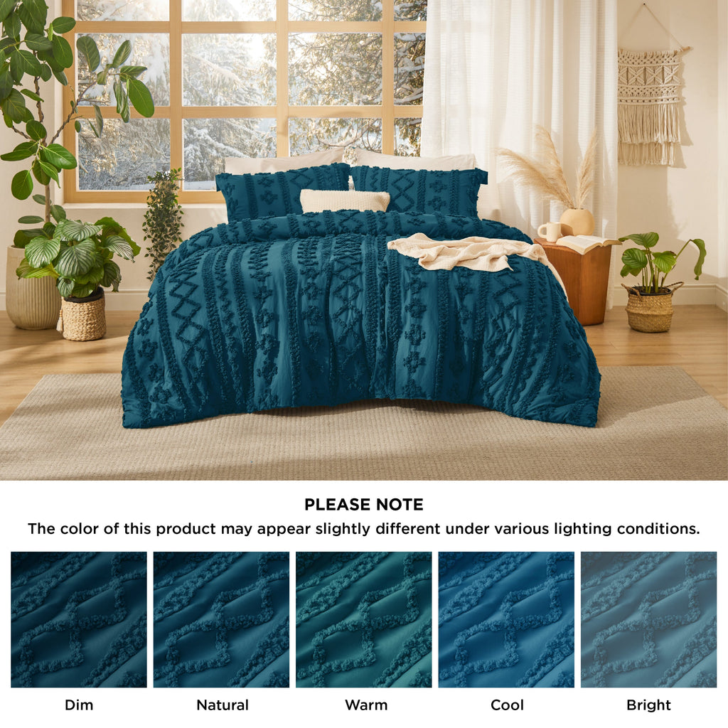Bed Comforter, Boho Deluxe Embroidery Set, Breathable Construction, Machine-Washable Care for Everyday Bedding and Comfortable Sleep image 109