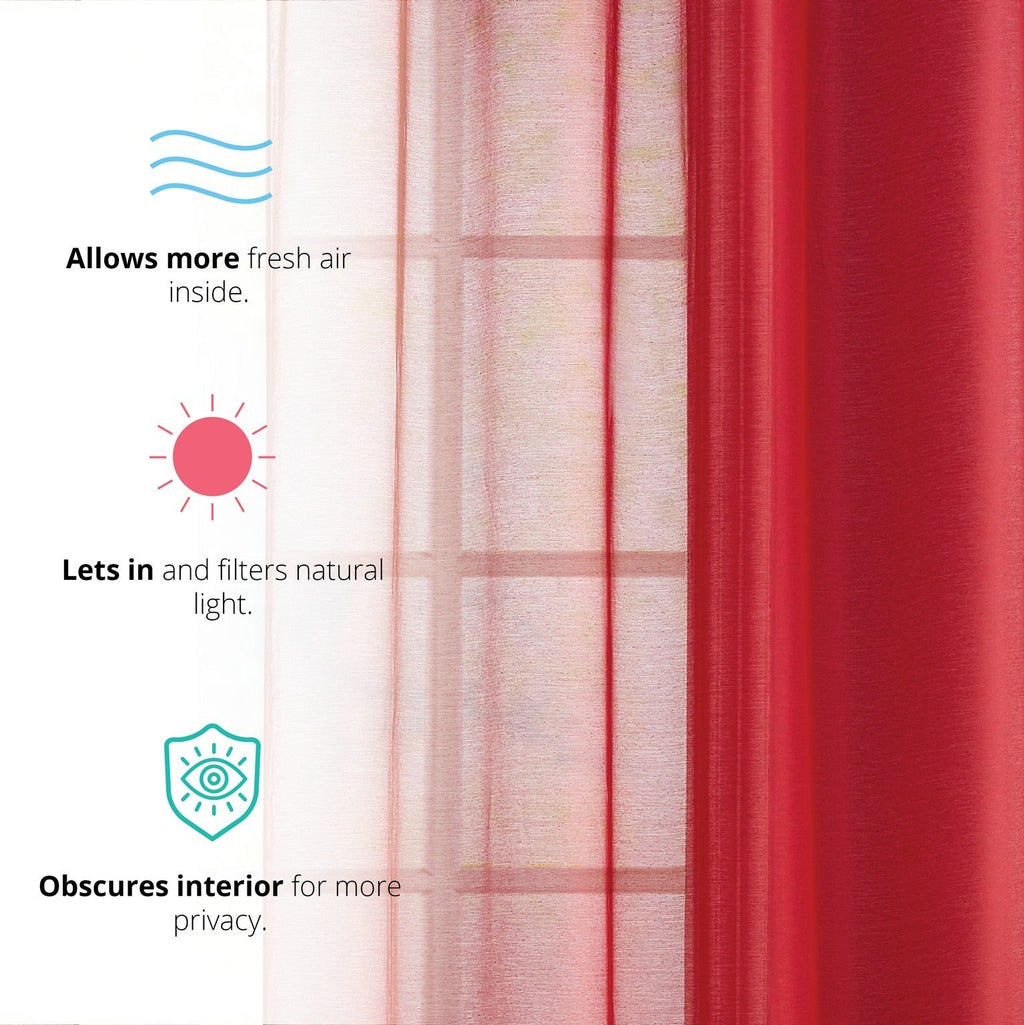Window Curtain, Victoria Semi Sheer Grommet Panels for Windows, Room Styling and Everyday Privacy, 14 Sizes and 28 Colors image 109