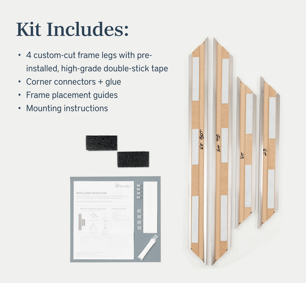 Mirror Frame Kit, Solana Modern Gold, MDF Construction for Existing Wall-Mounted Mirrors and Bathroom Refreshes, 12 Size Options image 11