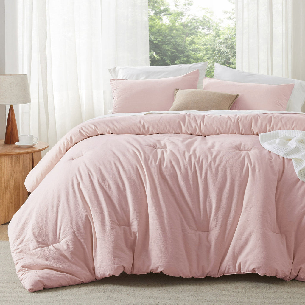 Bed Comforter, Prewashed Cotton Set for Year-Round Bedroom Comfort and Restful Sleep, 5 Sizes and 12 Colors image 110