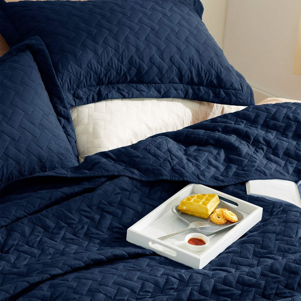 Cozy Throw Blanket, Basket weave Quilt Set, Lightweight Design for Living Rooms, Bedrooms and Everyday Lounging, 6 Sizes and 17 Colors image 110