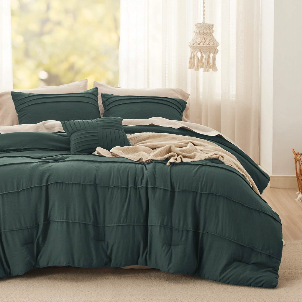 Bed Comforter, Pinch Pleat Set for Year-Round Bedroom Comfort and Restful Sleep, 5 Sizes and 19 Colors image 110