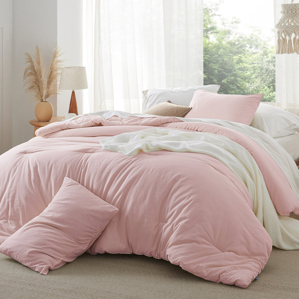Bed Comforter, Prewashed Cotton Set for Year-Round Bedroom Comfort and Restful Sleep, 5 Sizes and 12 Colors image 111