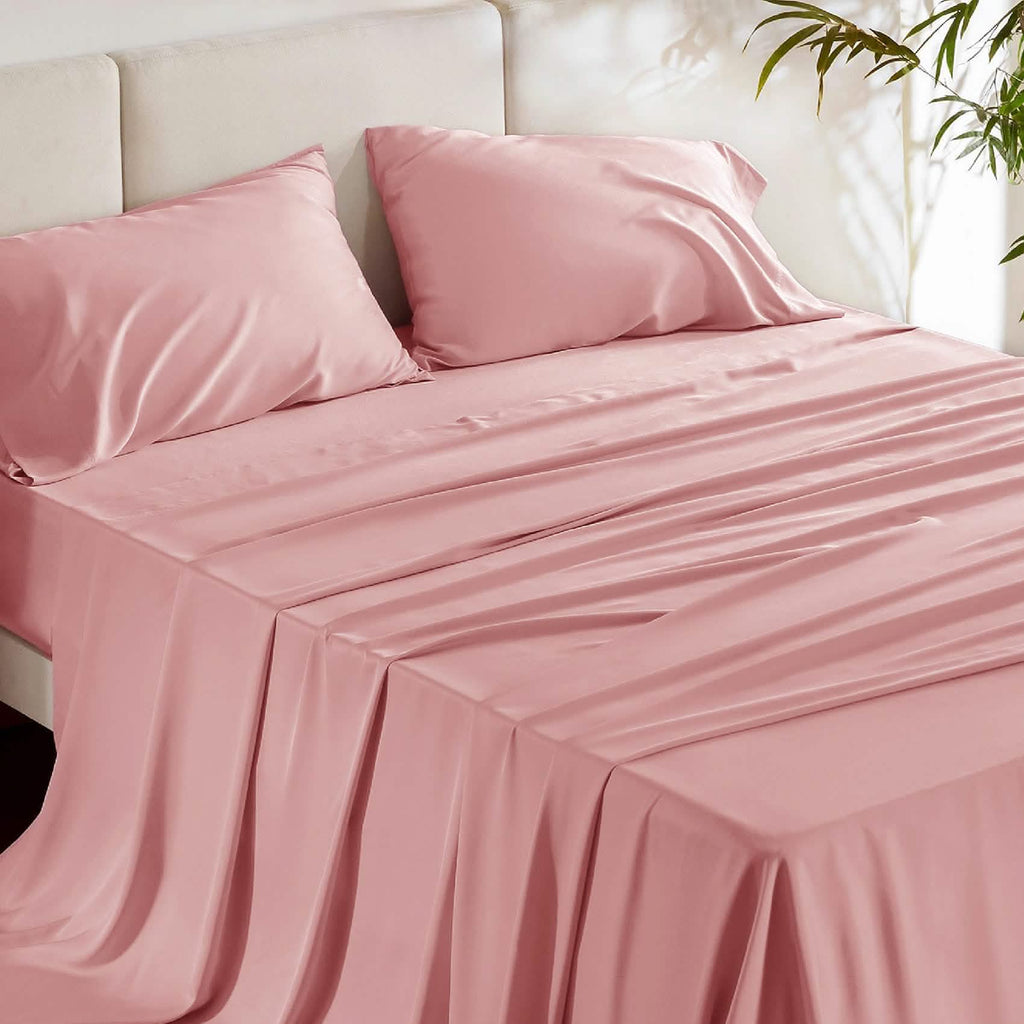 Bed Sheet Set, Rayon Derived from Bamboo, Cooling Comfort, Breathable Construction for Everyday Bedroom Comfort and Guest Rooms image 111