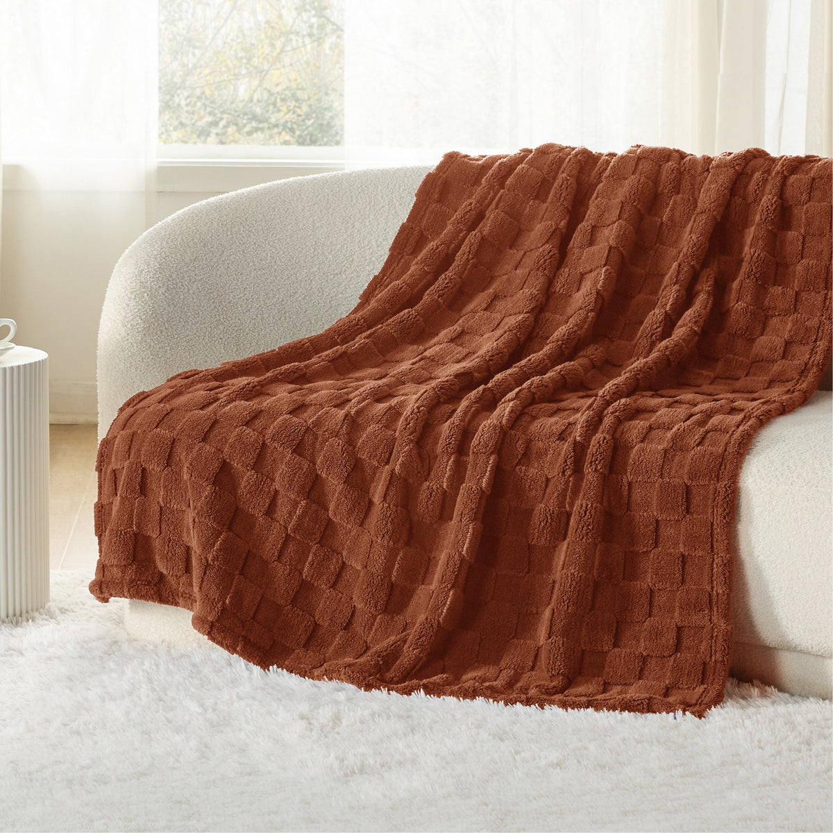 Cozy Throw Blanket, Jacquard Shaggy Sherpa for Living Rooms, Bedrooms and Everyday Lounging, 4 Sizes and 19 Colors image 112