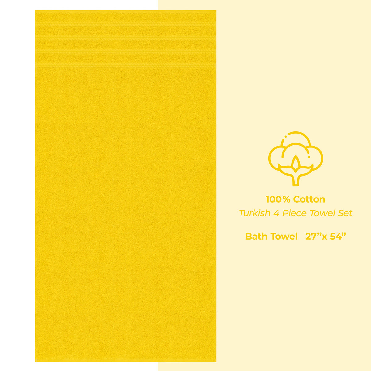 Bath Towel Set, 100% Cotton Turkish Towels for Bathroom, 4 for Home Bathrooms and Everyday Care, 21 Color Options image 112