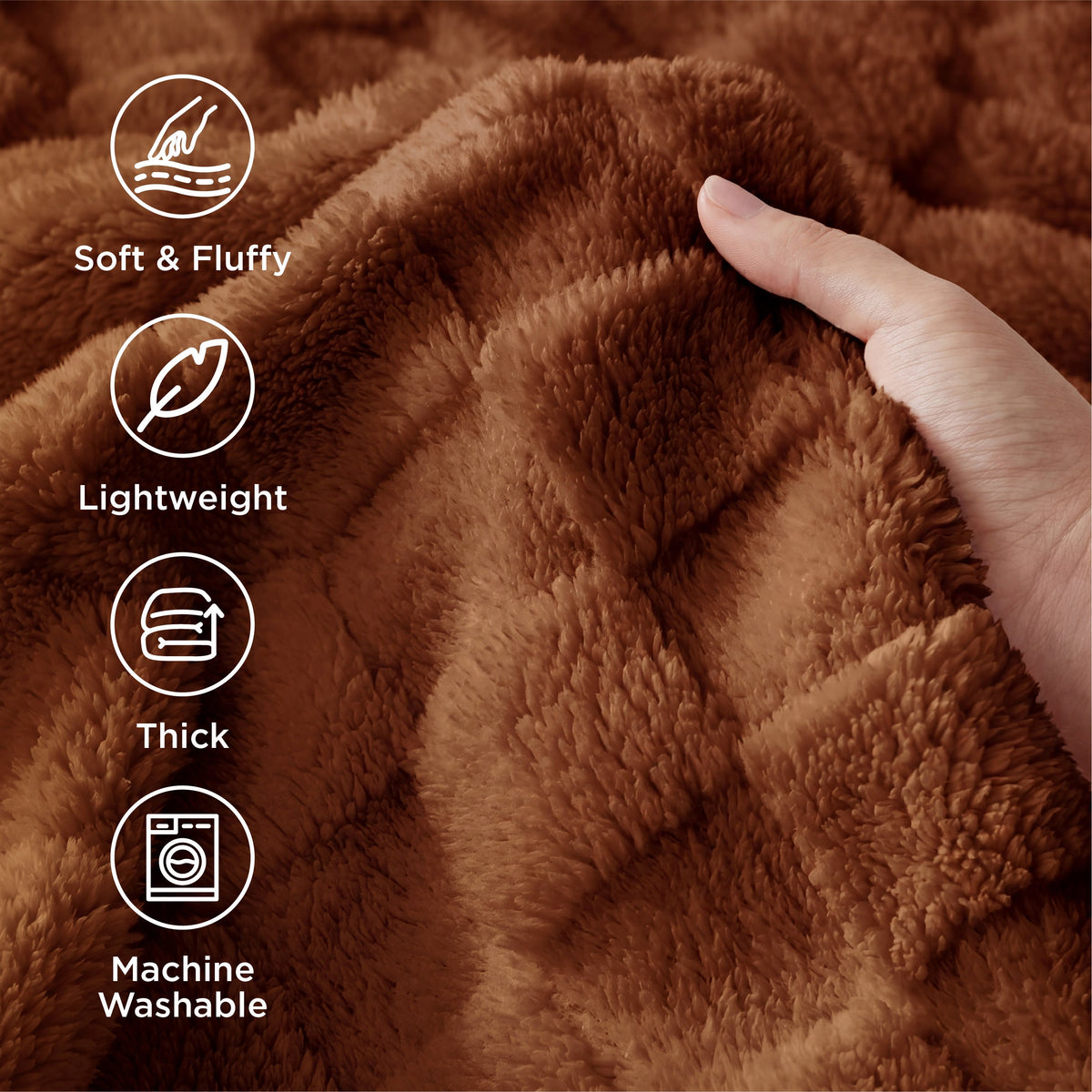 Cozy Throw Blanket, Jacquard Shaggy Sherpa for Living Rooms, Bedrooms and Everyday Lounging, 4 Sizes and 19 Colors image 113