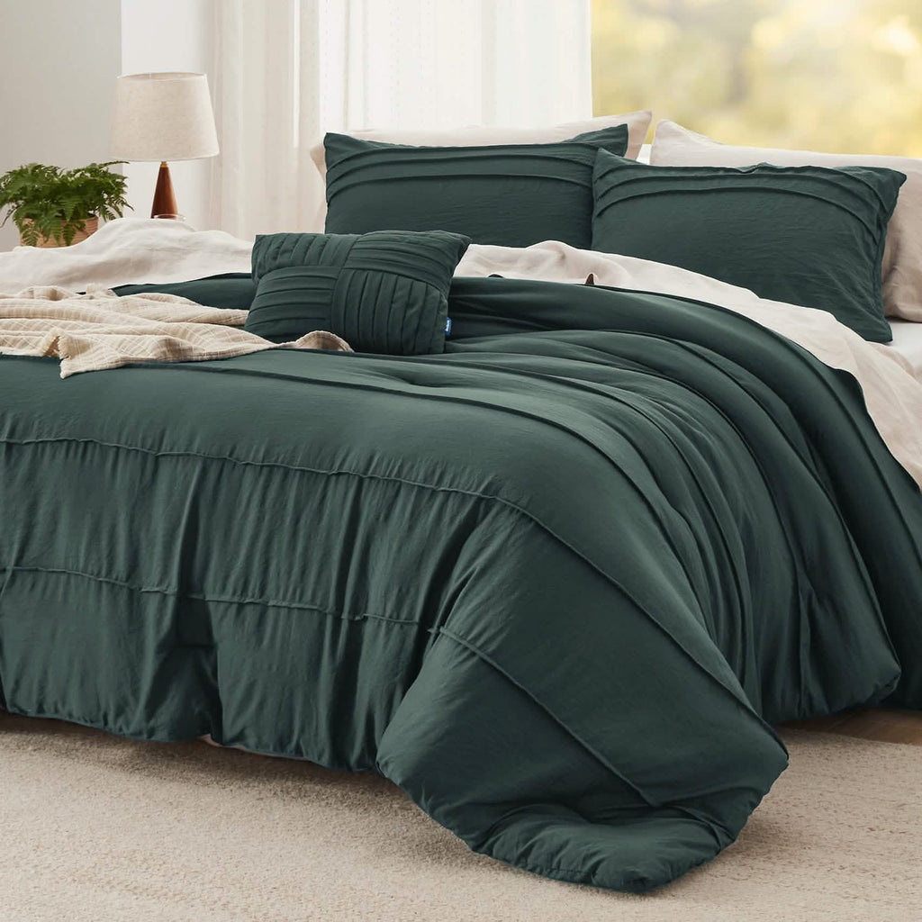 Bed Comforter, Pinch Pleat Set for Year-Round Bedroom Comfort and Restful Sleep, 5 Sizes and 19 Colors image 113
