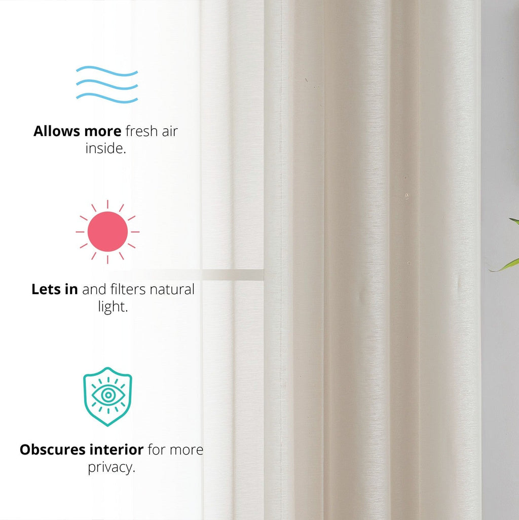 Window Curtain, Victoria Semi Sheer Grommet Panels for Windows, Room Styling and Everyday Privacy, 14 Sizes and 28 Colors image 115