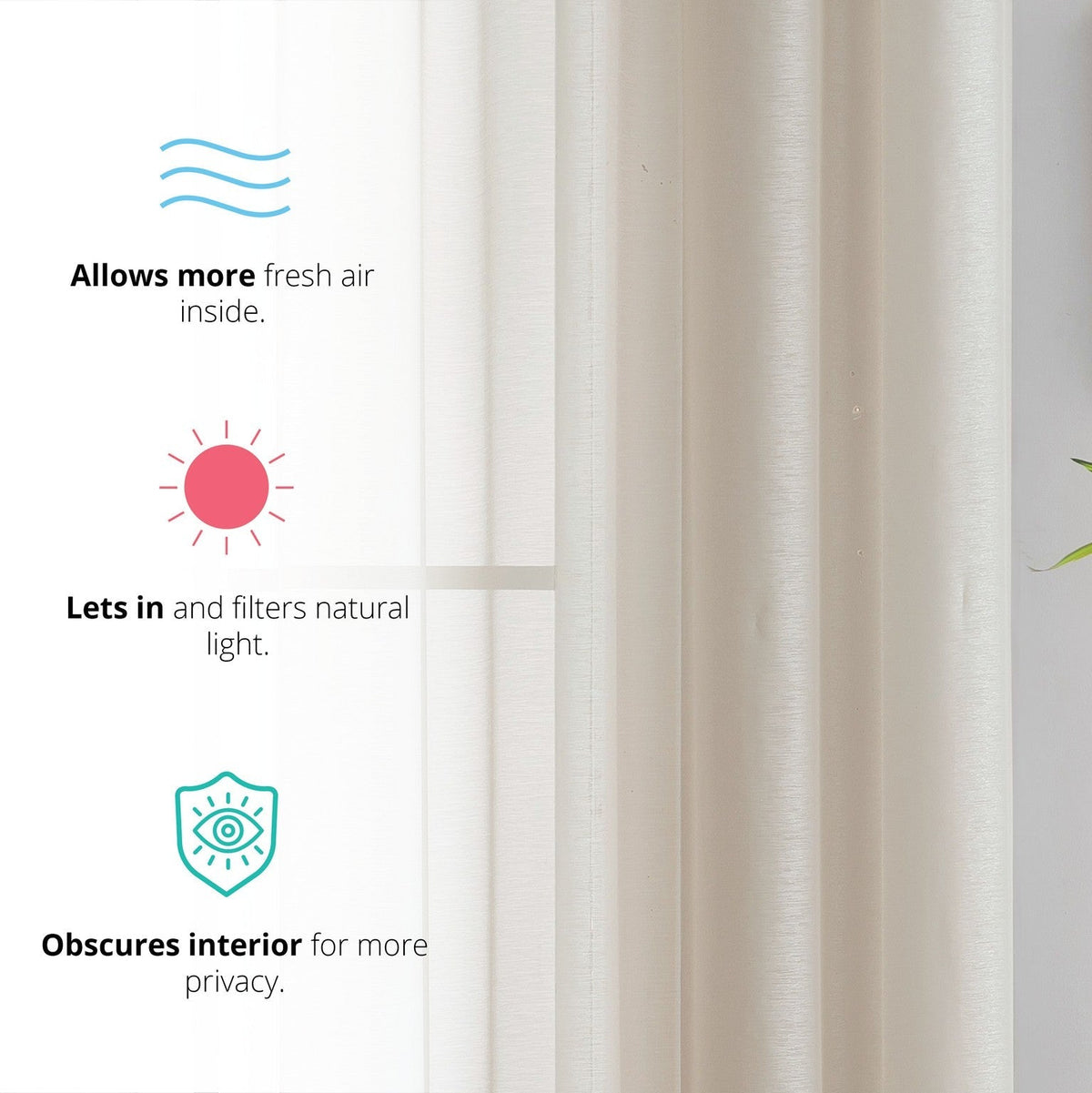 Window Curtain, Victoria Semi Sheer Grommet Panels for Windows, Room Styling and Everyday Privacy, 14 Sizes and 28 Colors image 115