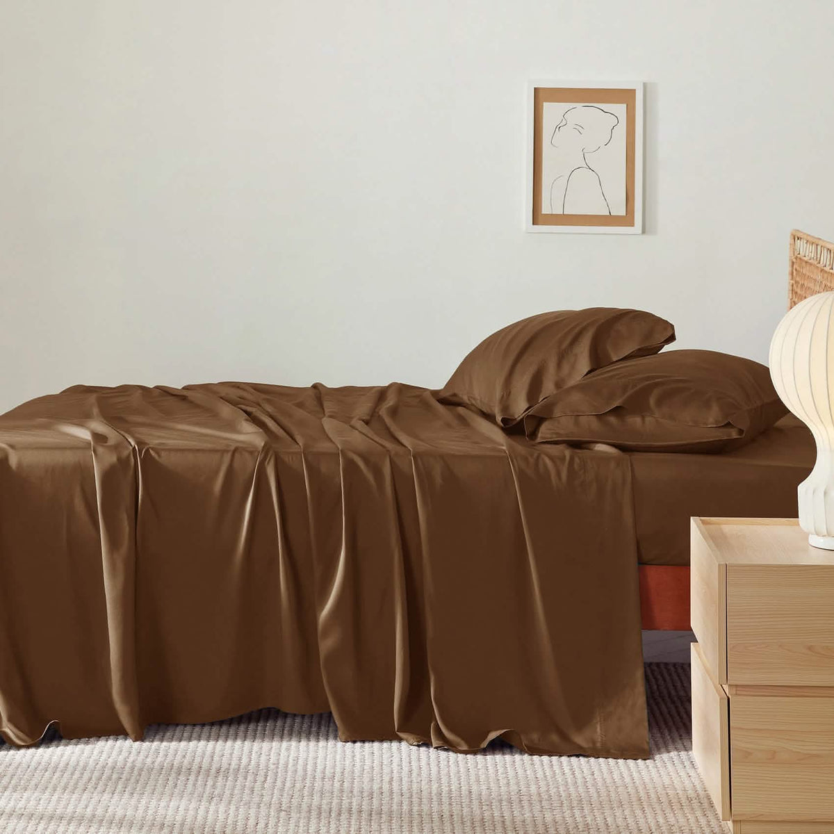 Bed Sheet Set, Rayon Derived from Bamboo, Cooling Comfort, Breathable Construction for Everyday Bedroom Comfort and Guest Rooms image 115