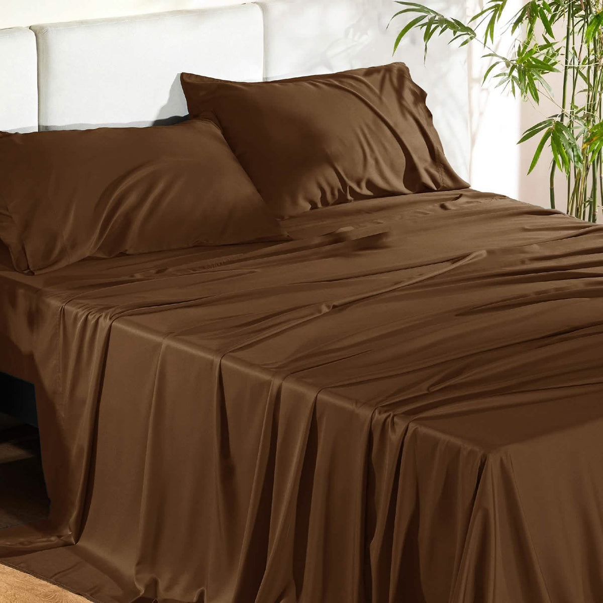 Bed Sheet Set, Rayon Derived from Bamboo, Cooling Comfort, Breathable Construction for Everyday Bedroom Comfort and Guest Rooms image 116