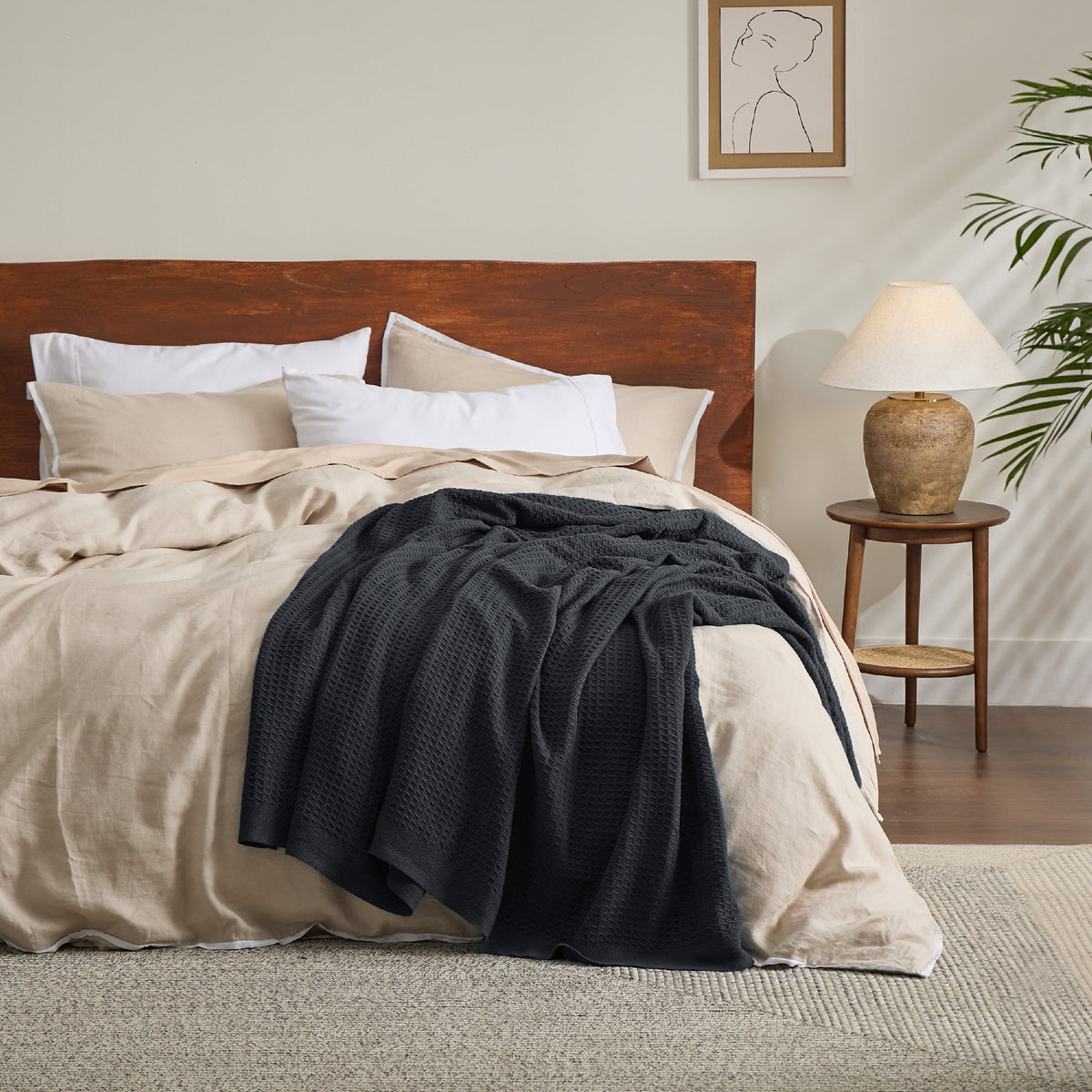 Cozy Throw Blanket, Cotton Waffle Weave, Lightweight Design, Breathable Construction for Living Rooms, Bedrooms and Everyday Lounging image 116