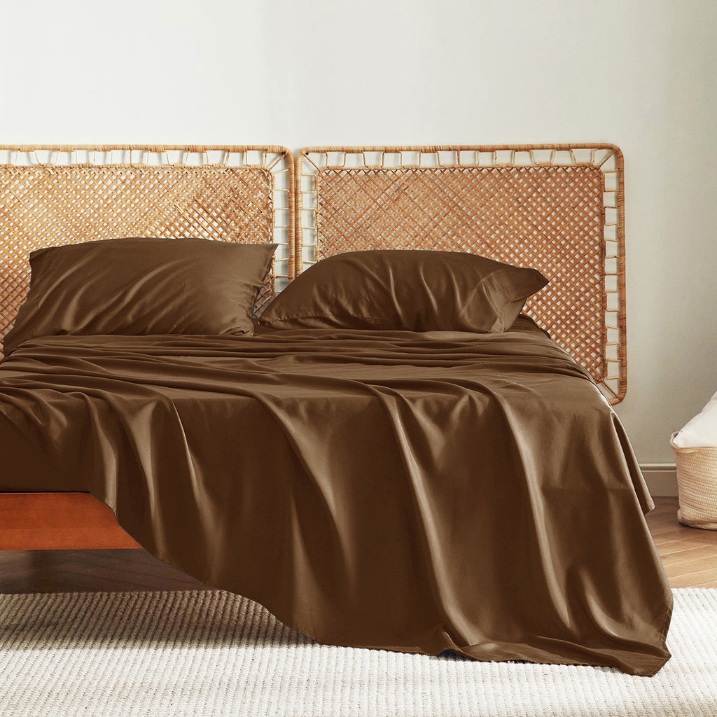 Bed Sheet Set, Rayon Derived from Bamboo, Cooling Comfort, Breathable Construction for Everyday Bedroom Comfort and Guest Rooms image 117