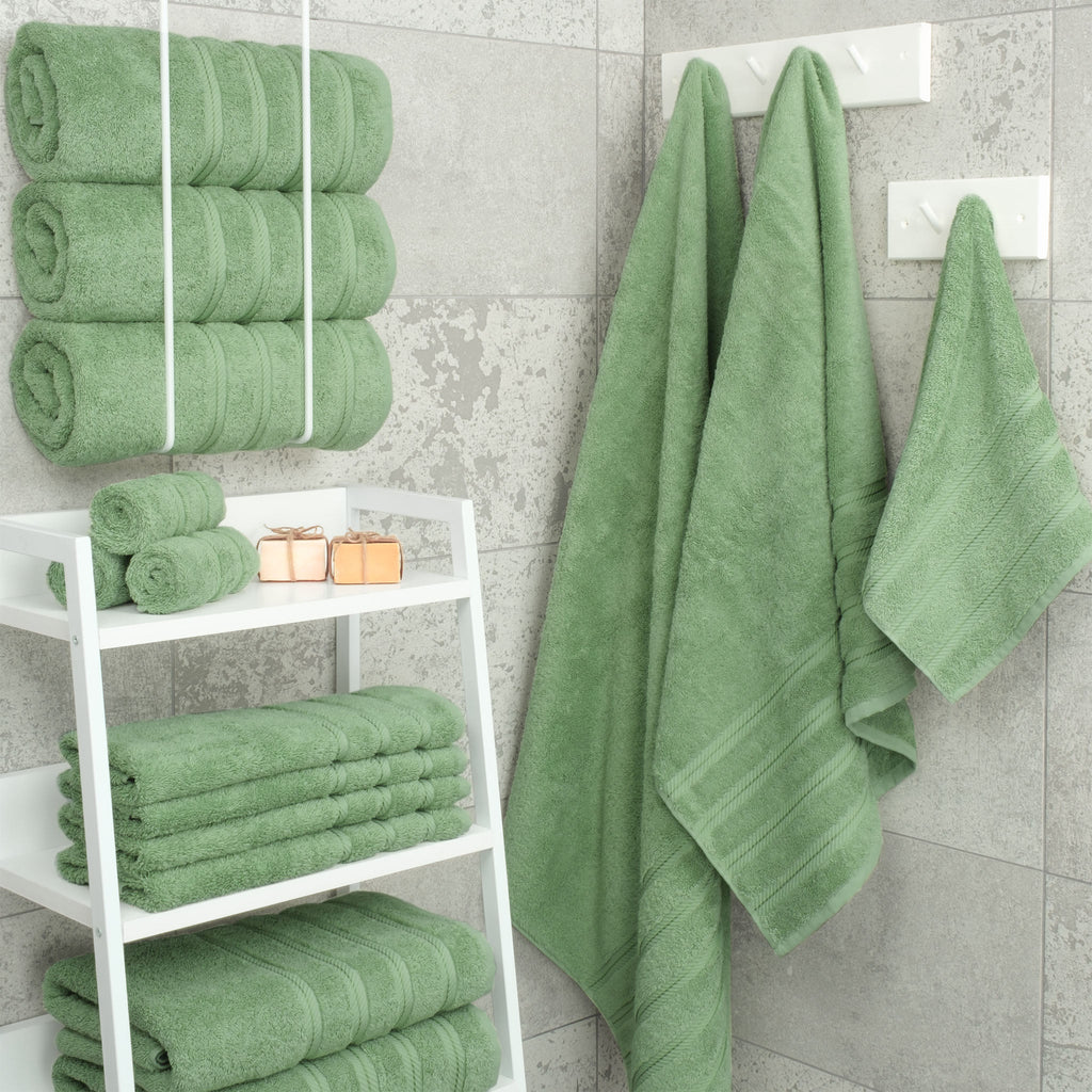 Bath Towel Set, 100% Cotton Turkish Towels for Bathroom, 4 for Home Bathrooms and Everyday Care, 21 Color Options image 119