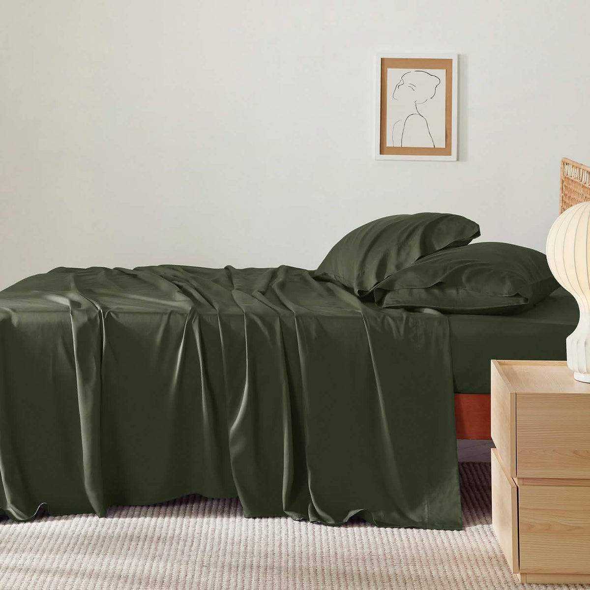 Bed Sheet Set, Rayon Derived from Bamboo, Cooling Comfort, Breathable Construction for Everyday Bedroom Comfort and Guest Rooms image 119