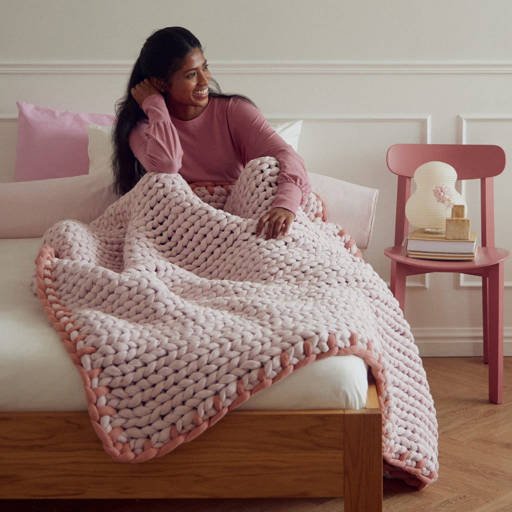 Cozy Throw Blanket, Cotton Weighted for Sofas, Beds and Relaxing at Home, 32 Color Options image 120