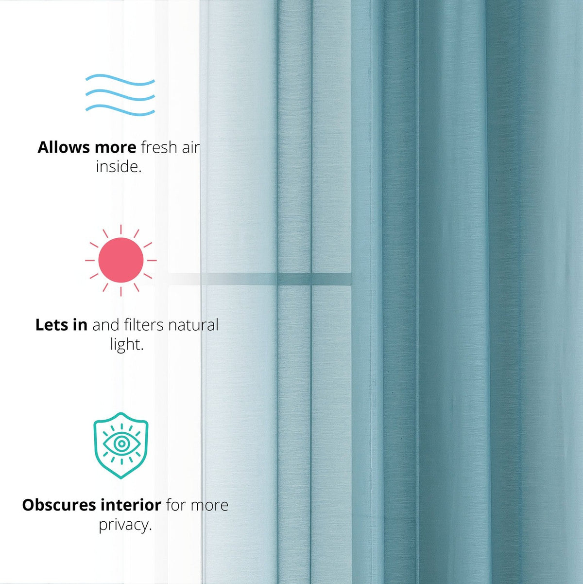 Window Curtain, Victoria Semi Sheer Grommet Panels for Windows, Room Styling and Everyday Privacy, 14 Sizes and 28 Colors image 121