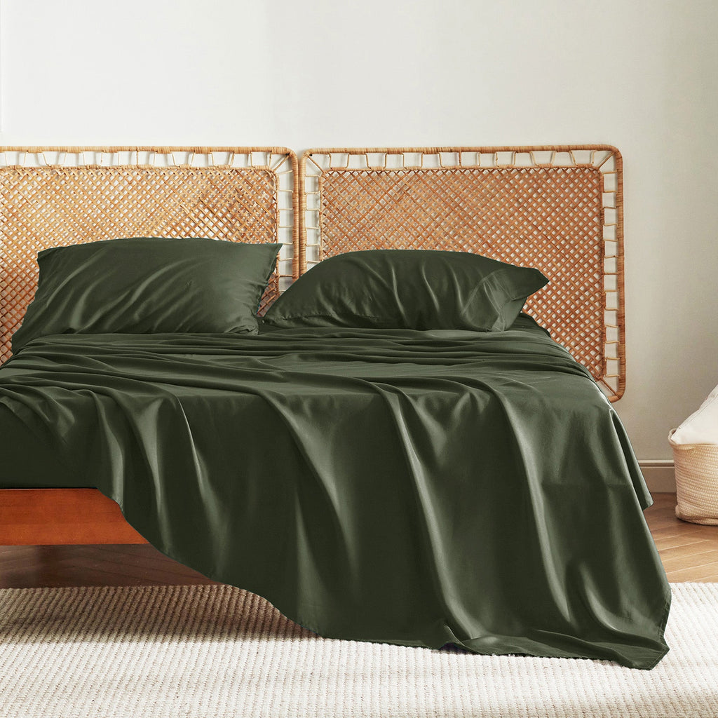 Bed Sheet Set, Rayon Derived from Bamboo, Cooling Comfort, Breathable Construction for Everyday Bedroom Comfort and Guest Rooms image 122