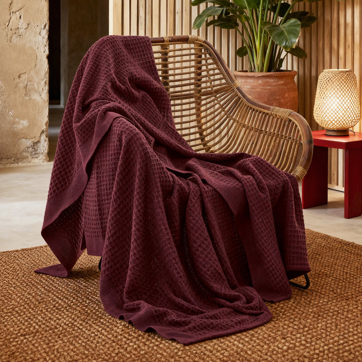 Cozy Throw Blanket, Cotton Waffle Weave, Lightweight Design, Breathable Construction for Living Rooms, Bedrooms and Everyday Lounging image 123
