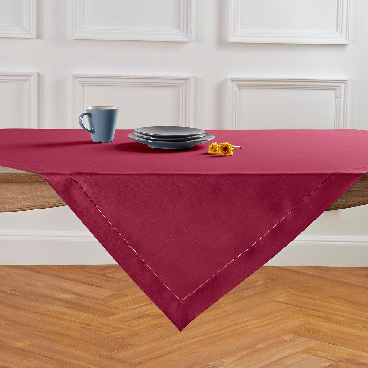 Cozy Throw Blanket, Classic Hemstitch Table for Sofas, Beds and Relaxing at Home, 29 Color Options image 124