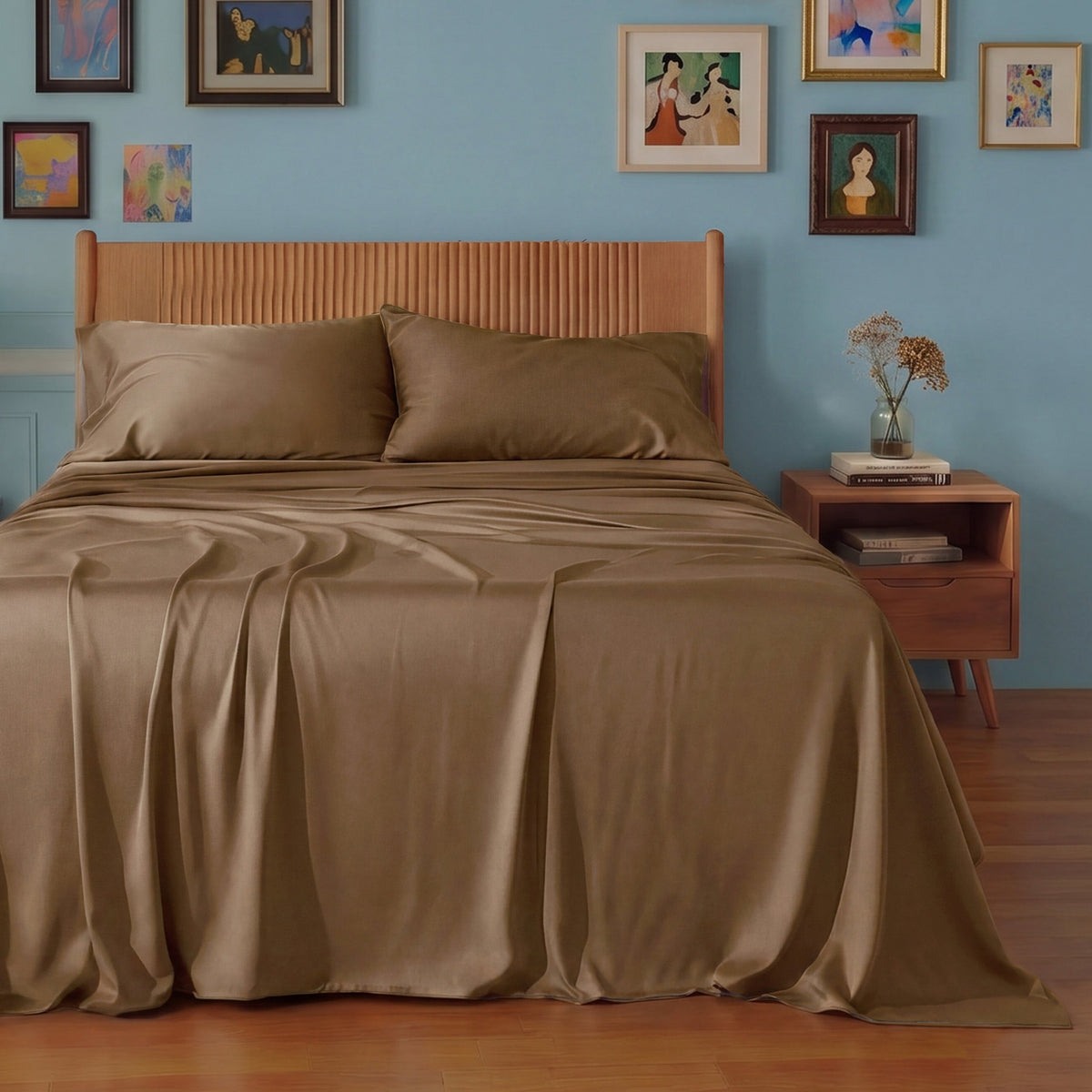 Bed Sheet Set, Rayon Derived from Bamboo, Cooling Comfort, Breathable Construction for Everyday Bedroom Comfort and Guest Rooms image 124