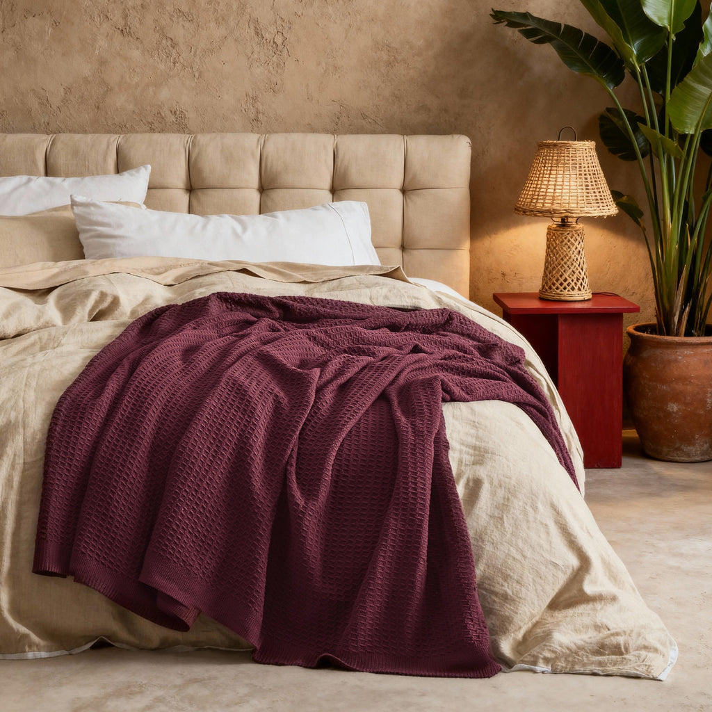 Cozy Throw Blanket, Cotton Waffle Weave, Lightweight Design, Breathable Construction for Living Rooms, Bedrooms and Everyday Lounging image 124