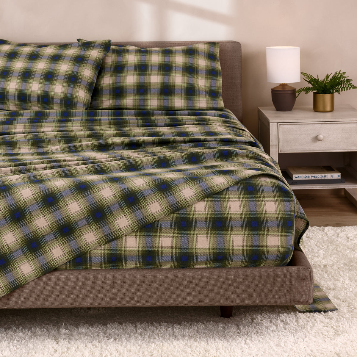 Bed Sheet Set, Cotton Flannel Prints for Master Bedrooms, Guest Beds and Daily Use, 7 Sizes and 30 Colors image 126