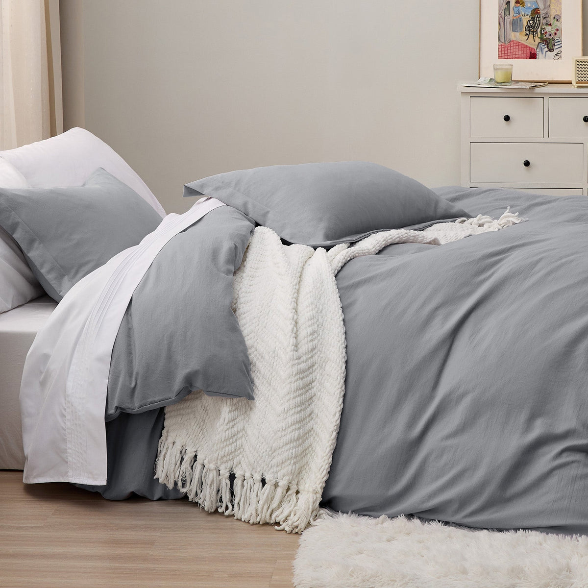 Duvet Cover Set, Ultra Soft Hypoallergenic Microfiber, Lightweight Design for Guest Rooms and Everyday Bedroom Styling image 126