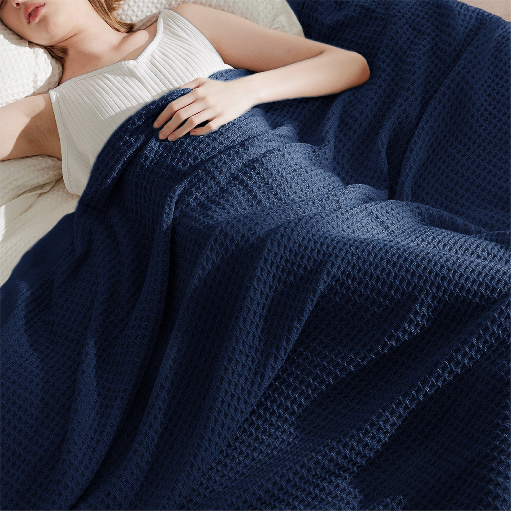 Cozy Throw Blanket, Cotton Waffle Weave, Lightweight Design, Breathable Construction for Living Rooms, Bedrooms and Everyday Lounging image 128