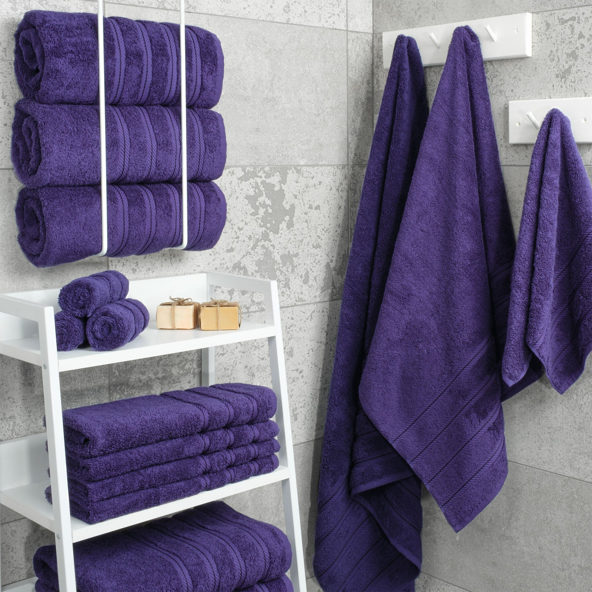 Bath Towel Set, 100% Cotton Turkish Towels for Bathroom, 4 for Home Bathrooms and Everyday Care, 21 Color Options image 128