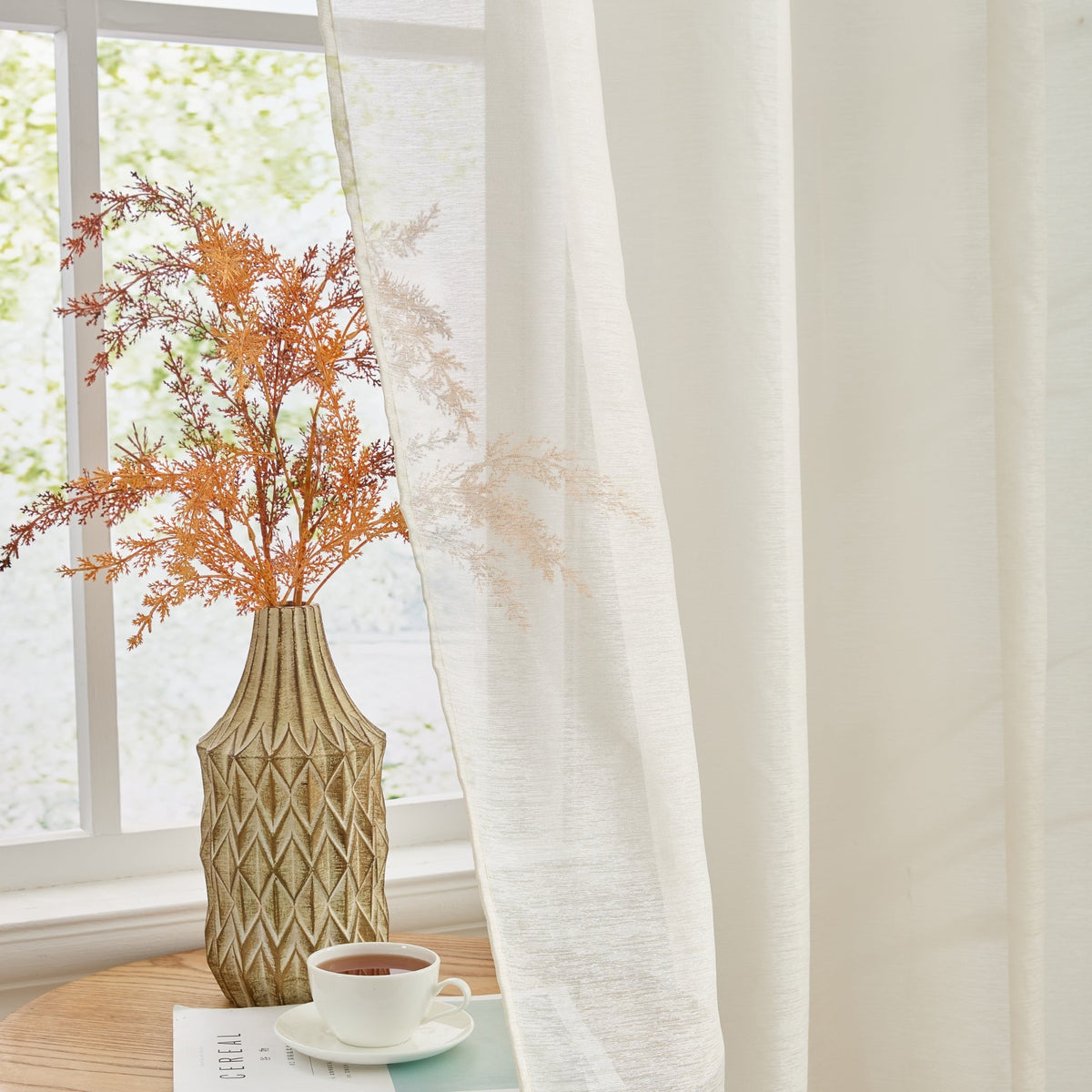 Window Curtain, Victoria Semi Sheer Grommet Panels for Windows, Room Styling and Everyday Privacy, 14 Sizes and 28 Colors image 129
