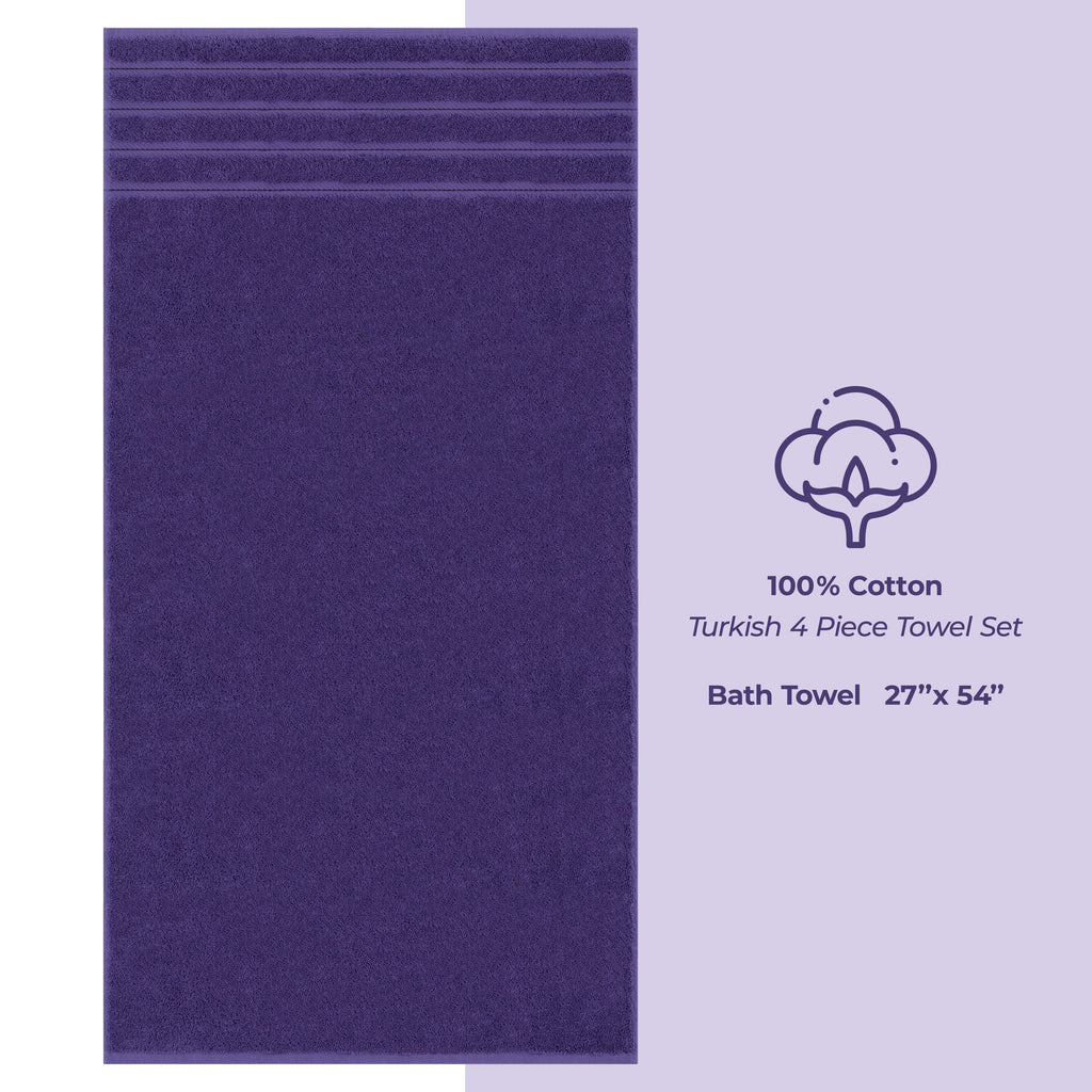 Bath Towel Set, 100% Cotton Turkish Towels for Bathroom, 4 for Home Bathrooms and Everyday Care, 21 Color Options image 130