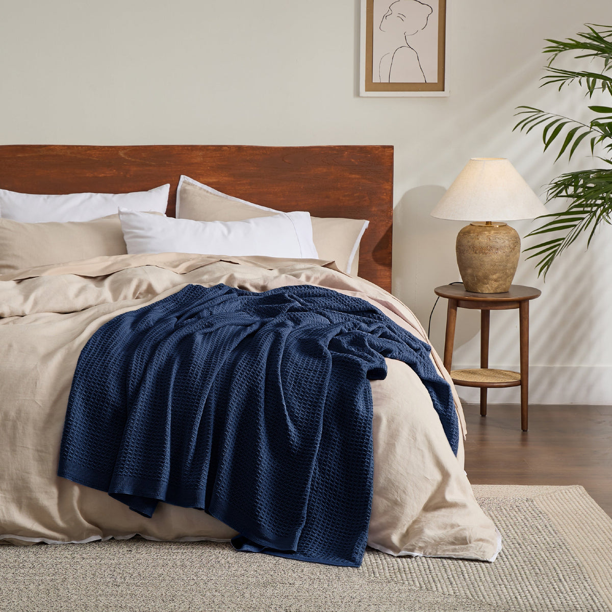 Cozy Throw Blanket, Cotton Waffle Weave, Lightweight Design, Breathable Construction for Living Rooms, Bedrooms and Everyday Lounging image 131