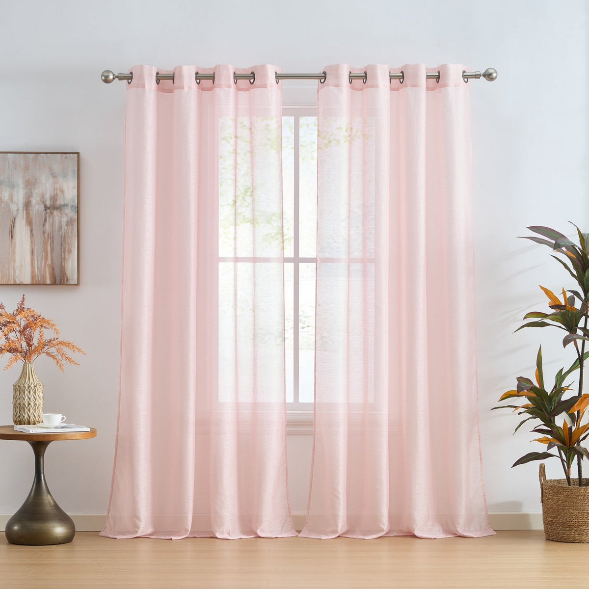 Window Curtain, Victoria Semi Sheer Grommet Panels for Windows, Room Styling and Everyday Privacy, 14 Sizes and 28 Colors image 132