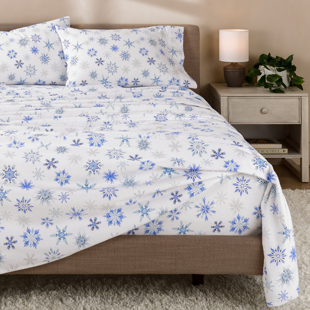 Bed Sheet Set, Cotton Flannel Prints for Master Bedrooms, Guest Beds and Daily Use, 7 Sizes and 30 Colors image 134