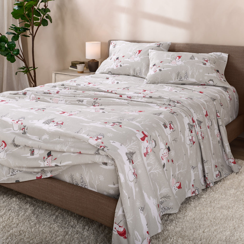 Bed Sheet Set, Cotton Flannel Prints for Master Bedrooms, Guest Beds and Daily Use, 7 Sizes and 30 Colors image 136