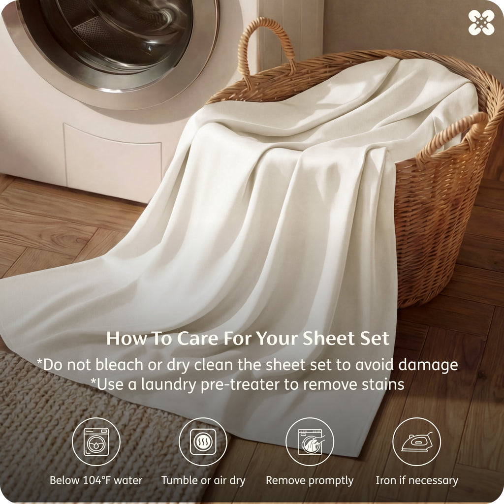 Bed Sheet Set, Rayon Derived from Bamboo, Cooling Comfort, Breathable Construction for Everyday Bedroom Comfort and Guest Rooms image 136