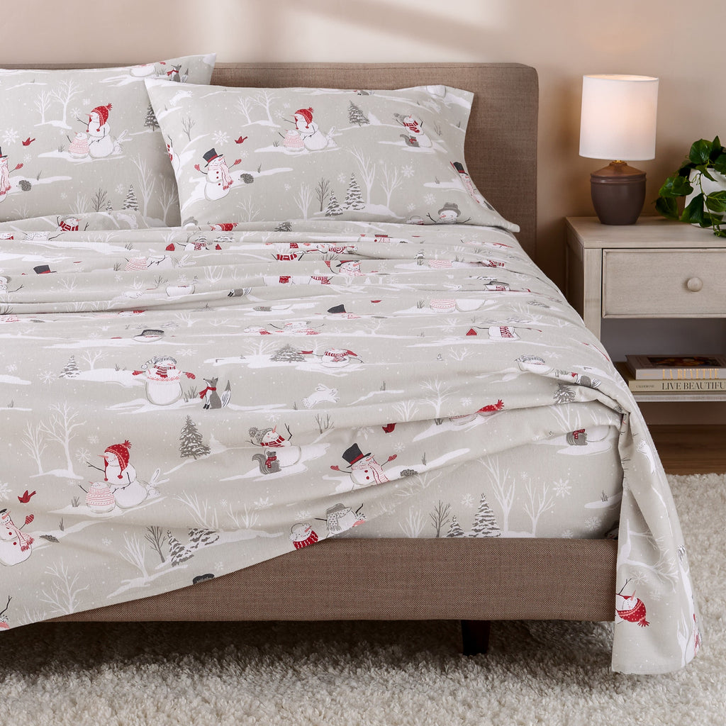 Bed Sheet Set, Cotton Flannel Prints for Master Bedrooms, Guest Beds and Daily Use, 7 Sizes and 30 Colors image 138