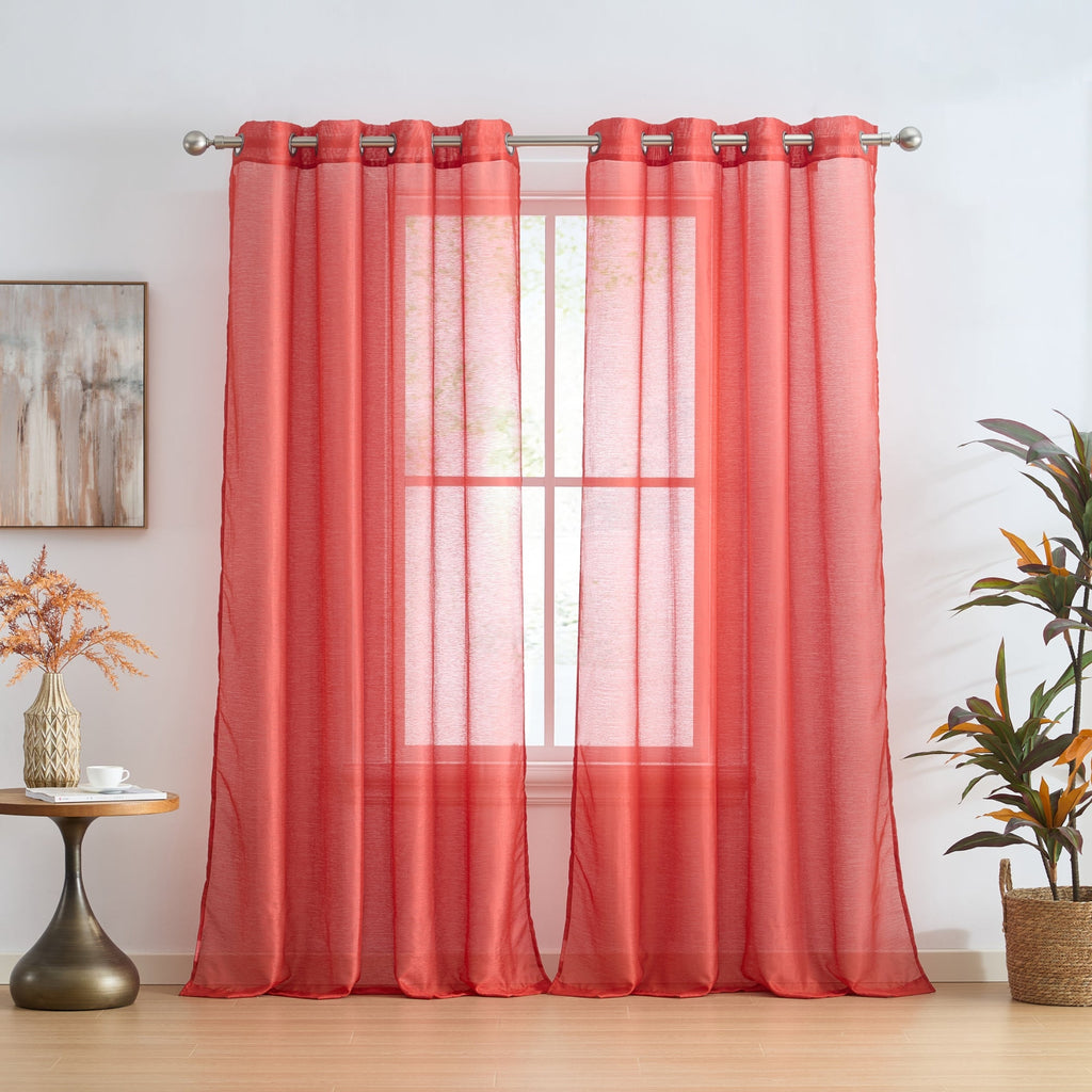 Window Curtain, Victoria Semi Sheer Grommet Panels for Windows, Room Styling and Everyday Privacy, 14 Sizes and 28 Colors image 139