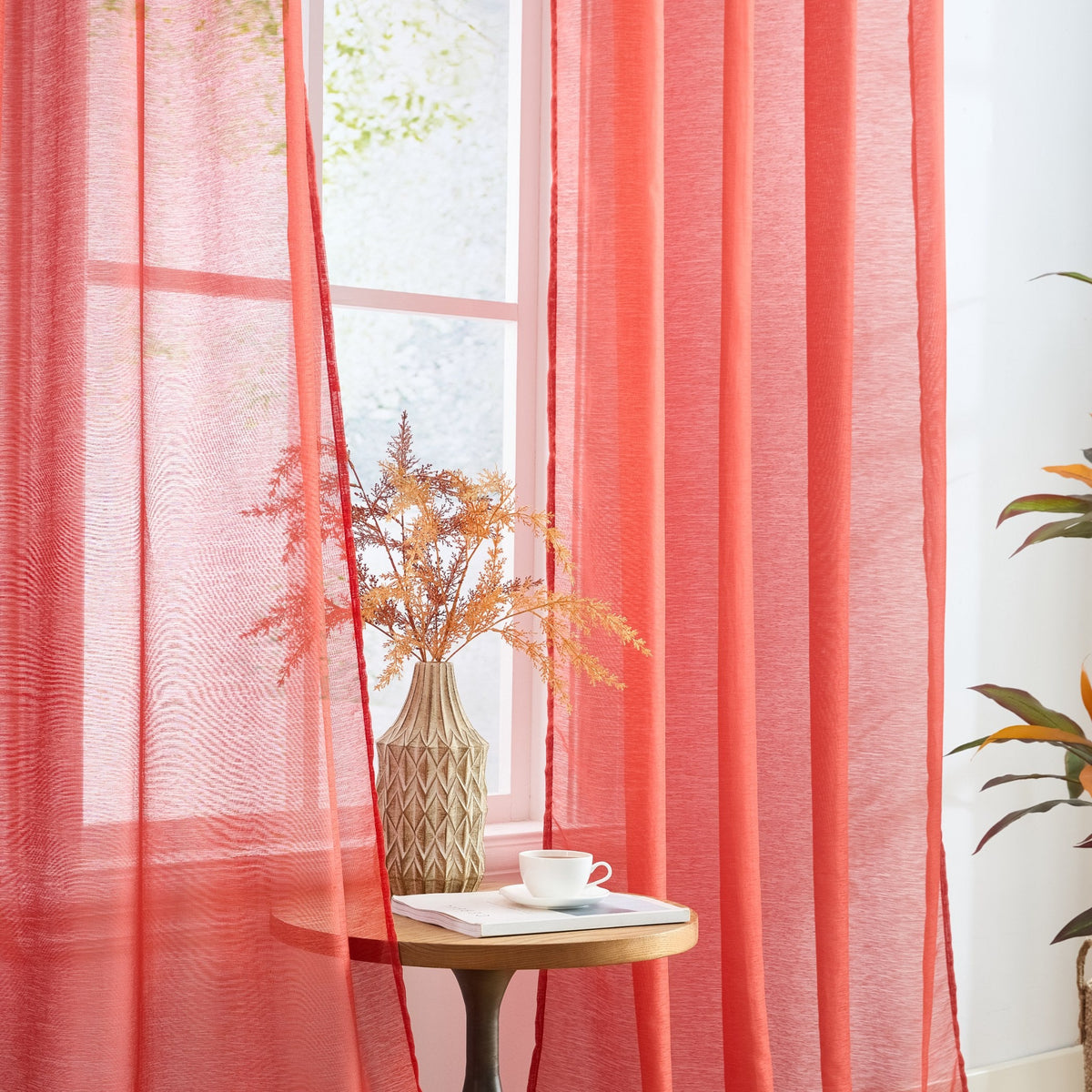 Window Curtain, Victoria Semi Sheer Grommet Panels for Windows, Room Styling and Everyday Privacy, 14 Sizes and 28 Colors image 140